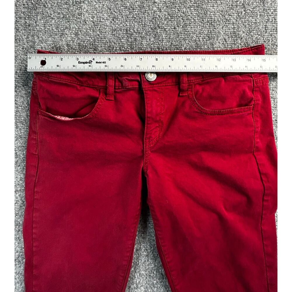 American Eagle Next Level Super Stretch Jeggings Girls Size 8 Burgundy - Picture 6 of 9